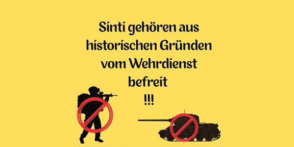 Appell gegen Wehrpflicht für Sinti und Roma